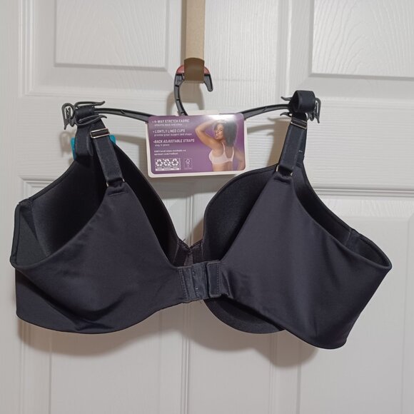 Two New 44C Vanity Fair Underwire Padded T-shirt Bras Black Tan - Picture 5 of 8